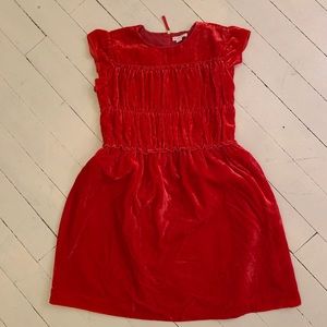 Crewcuts Red Crushed Velvet Party Dress